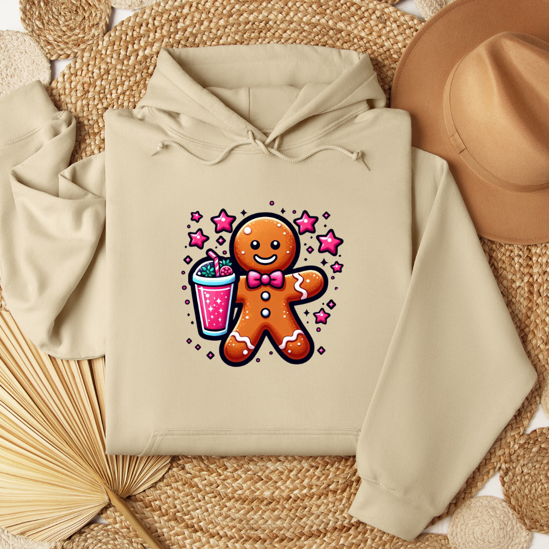 GINGERBREAD MAN WITH STARS HOODIE