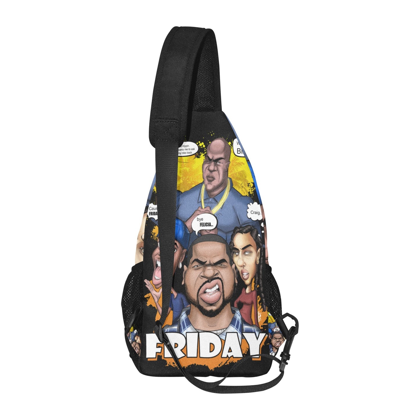 All Over Friday Design Chest Bag