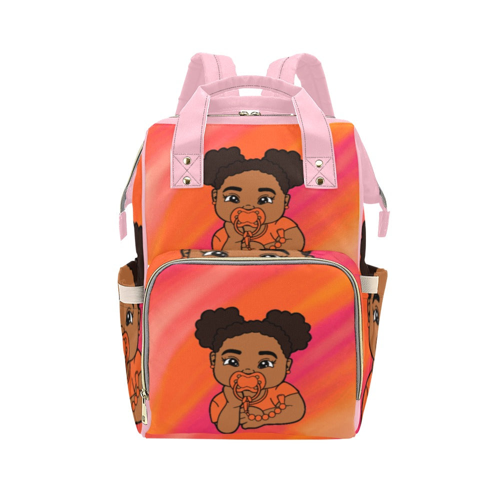 African American Baby Girl Backpack Diaper Bag