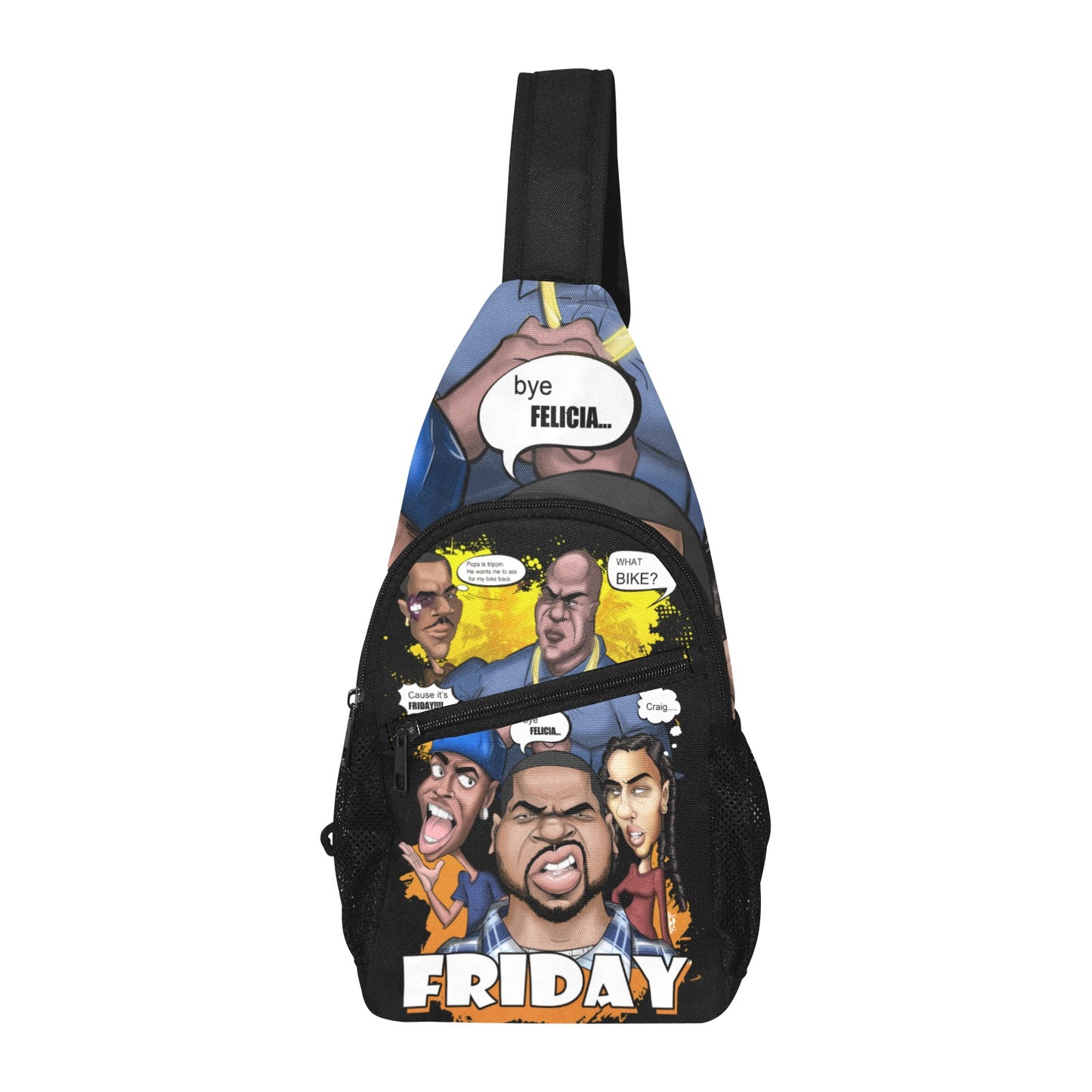 All Over Friday Design Chest Bag