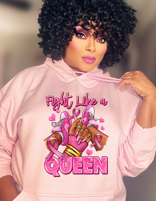 Fight Like A Queen Breast Cancer Hoodie