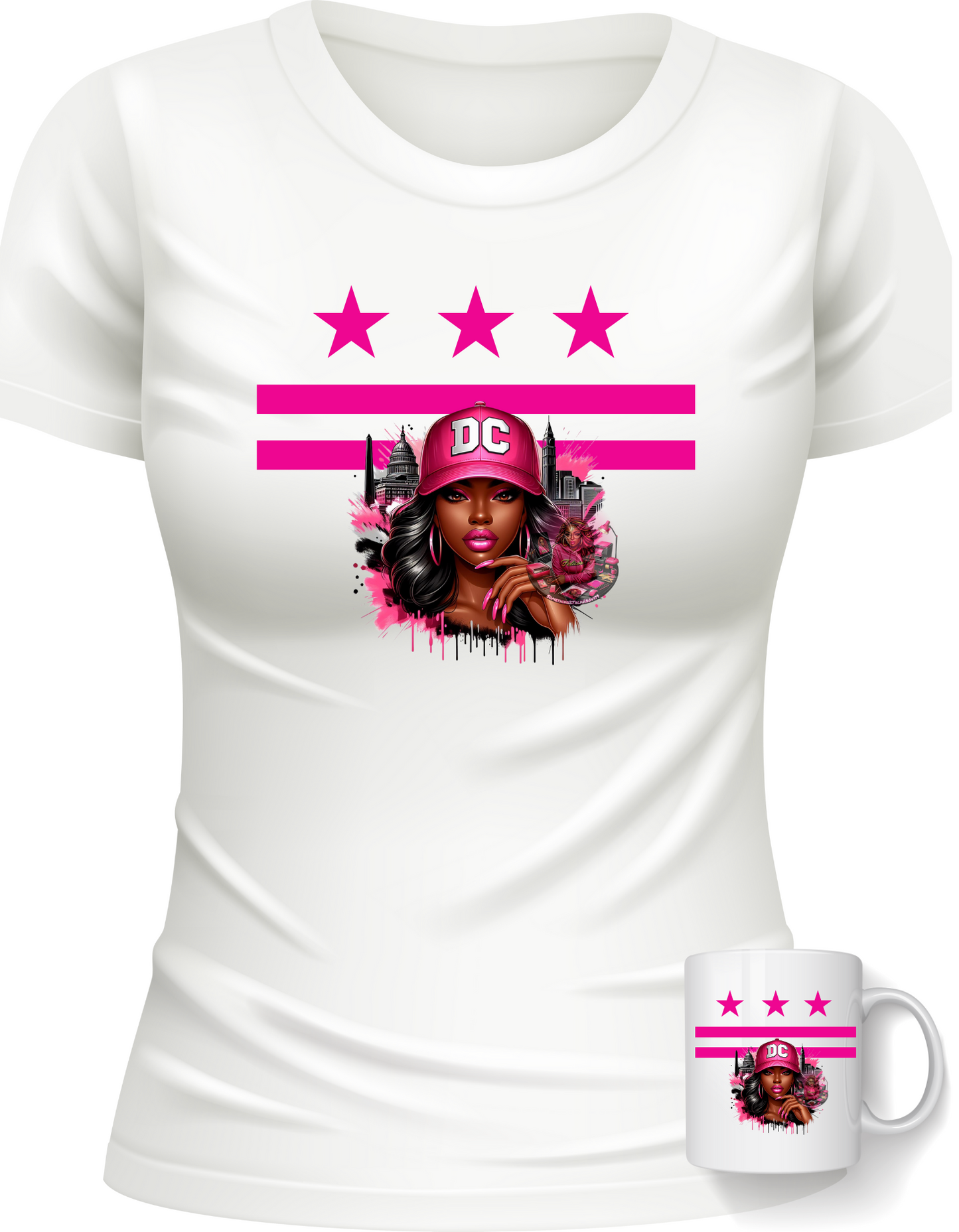 Hot Pink DC w/Stars T-shirt