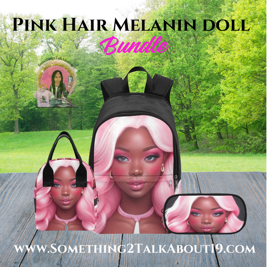 Pink Hair Melanin Doll Bundle