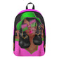 Debbie Pink/Lime Green Fabric Backpack
