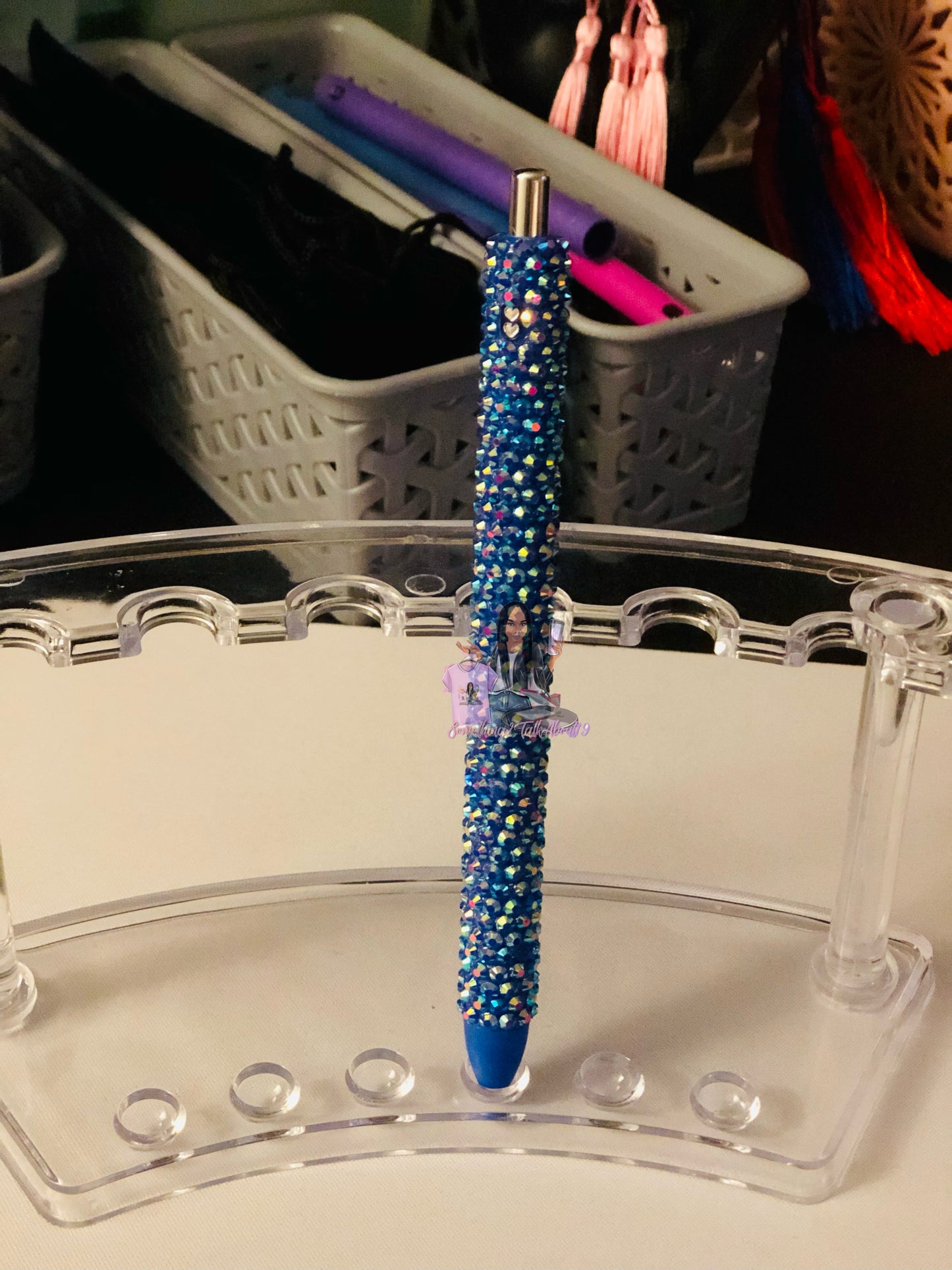 Blueberry Rhinestone Pen