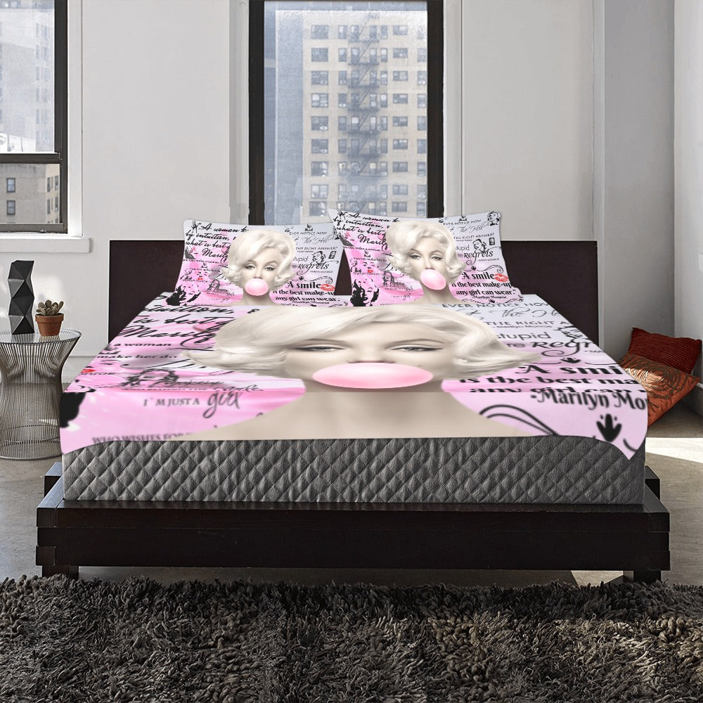 Marilyn Pink Bubble Gum Bed Set