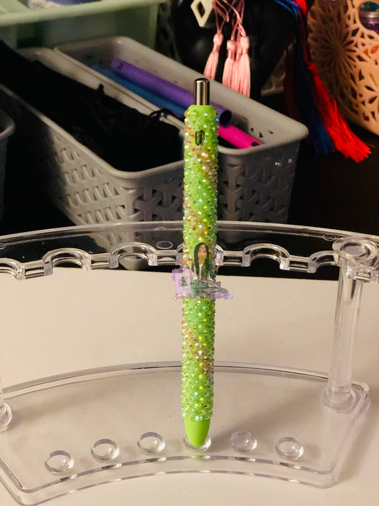 Green Apple Rhinestone Pen