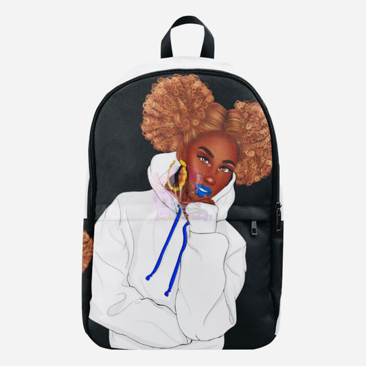 Muffin White Hoodie Fabric Backpack