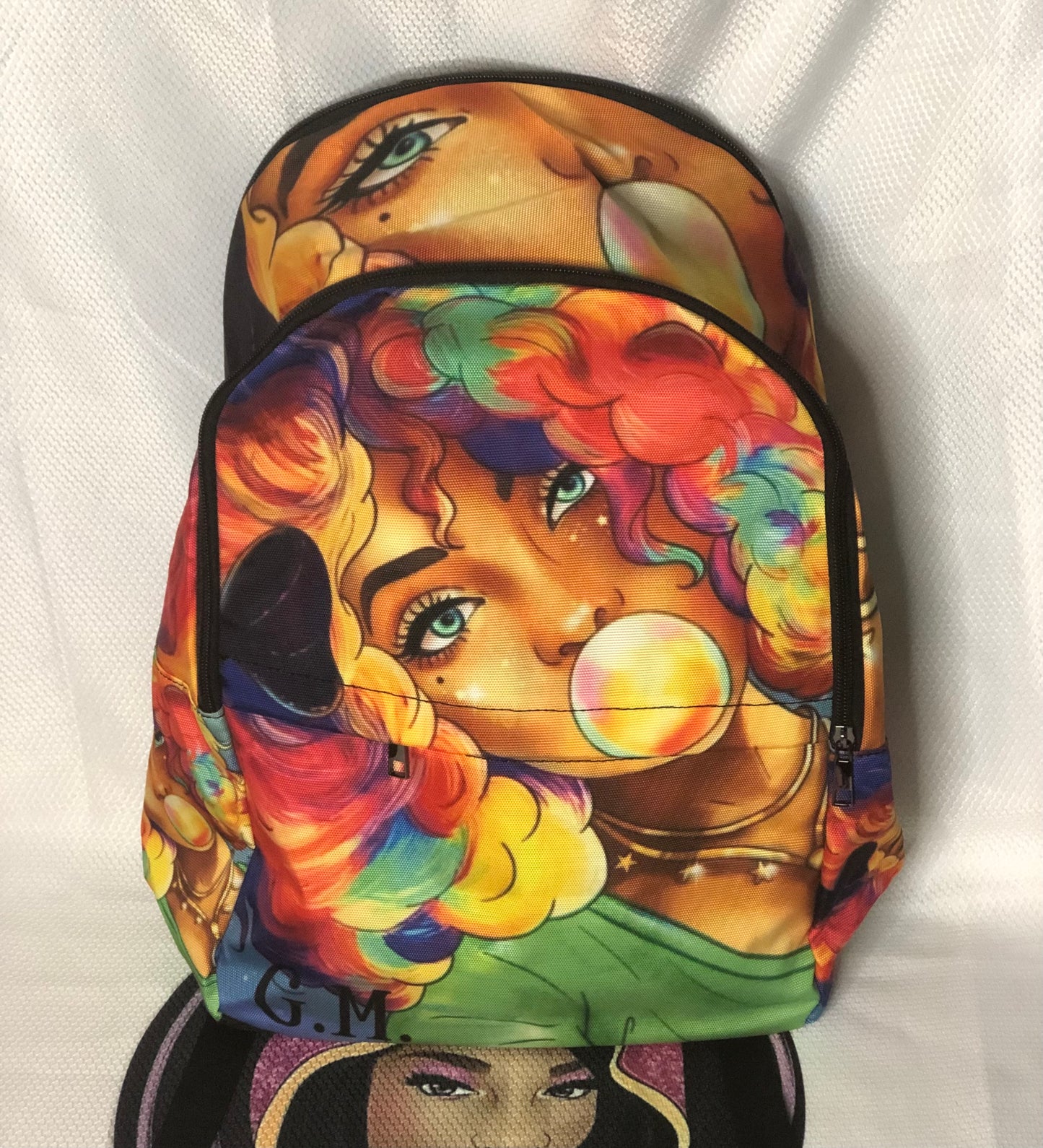 Colorful Bubblegum Girl Fabric Backpack