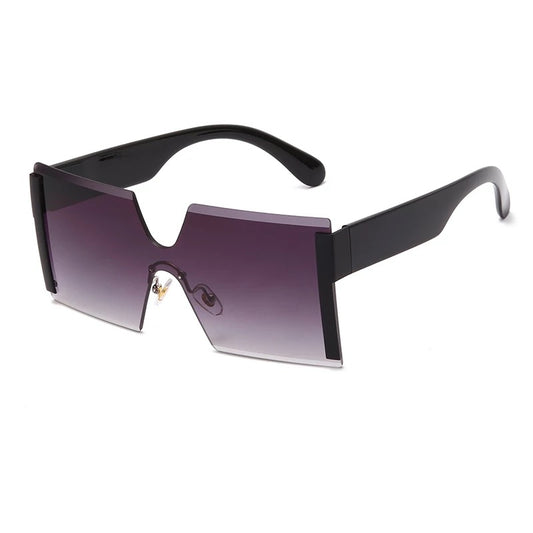 Square Rimless Women Shades (Black/Gray)