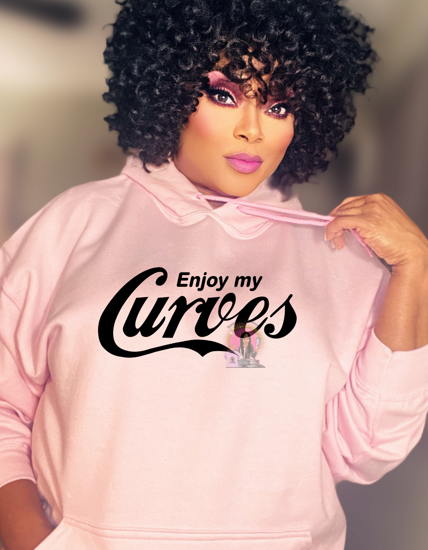 Enjoy My Curves Pink Hoodie