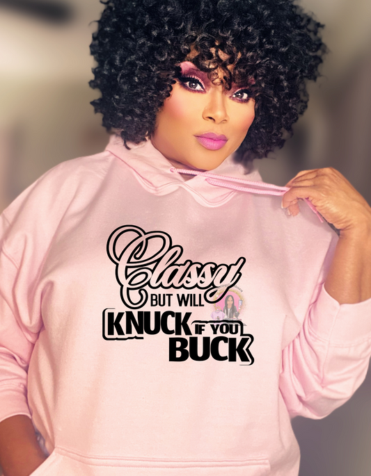 Classy But Will Knuck Pink Hoodie