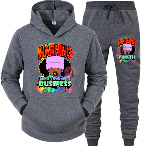 Warning Mind Your Business Jogger Set