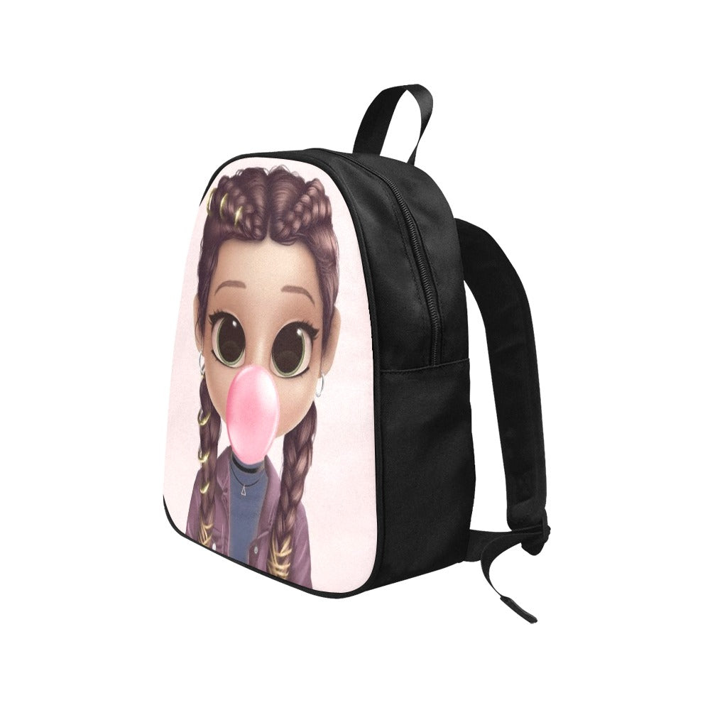 Pink Bubble Gum Girl Fabric Backpack (KIDS)