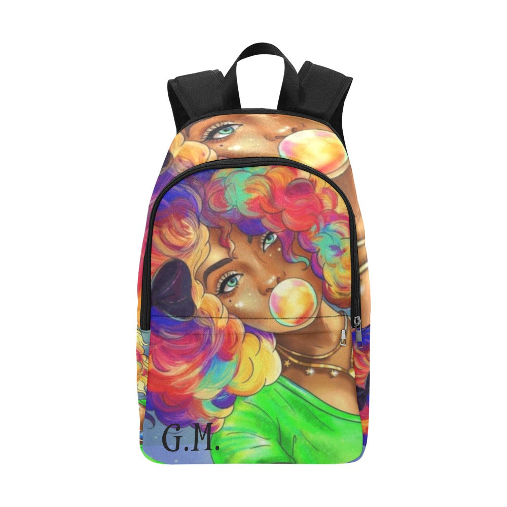 Colorful Bubblegum Girl Fabric Backpack