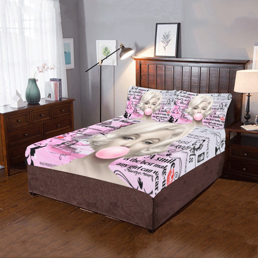 Marilyn Pink Bubble Gum Bed Set