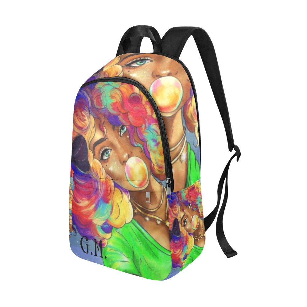 Colorful Bubblegum Girl Fabric Backpack