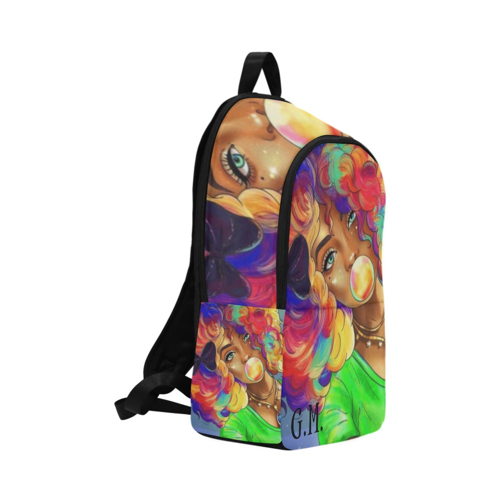 Colorful Bubblegum Girl Fabric Backpack