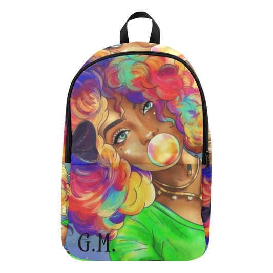 Colorful Bubblegum Girl Fabric Backpack
